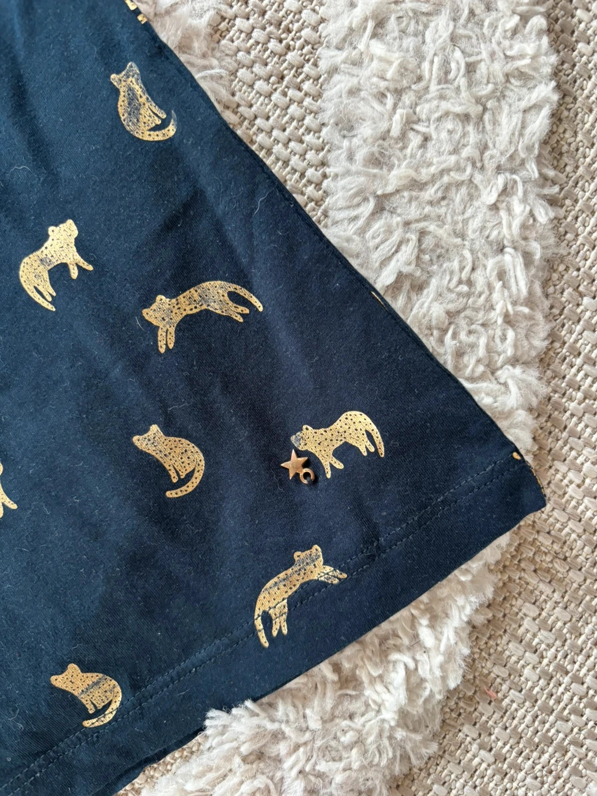Golden feline print Des Petits Hauts t-shirt – Size 1 (36/S) – photo 5